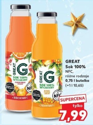Sok GREAT NFC 100% różne rodzaje promocja w Kaufland
