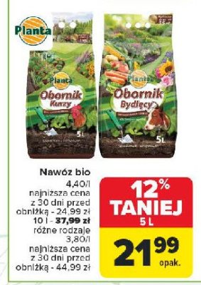 Nawóz bio obornik bydlęcy Planta (ogrodowe) promocja