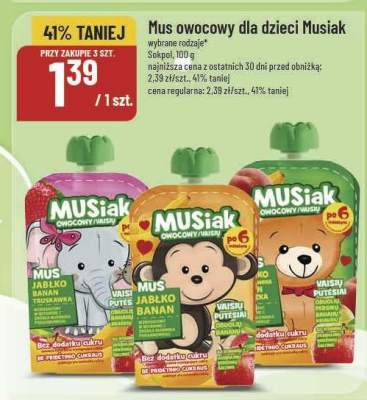 Mus owocowy dla dzieci Musiak Sokpol promocja w POLOmarket