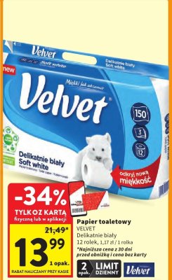 Papier toaletowy Velvet promocja w Intermarche