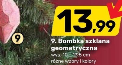 Bombka szklana geometryczna promocja w Bricomarche