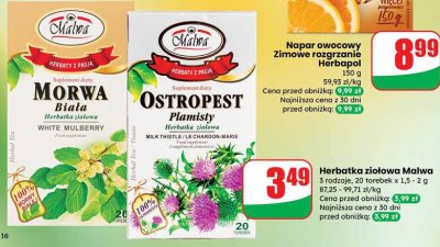 Napar owocowy Zimowe rozgrzanie Herbapol promocja w Dino