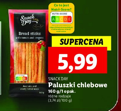 Paluszki chlebowe z pomidorami Snack day promocja
