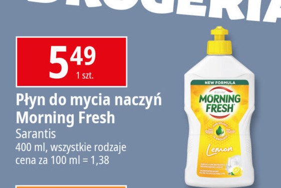 Płyn do mycia naczyń lemon Morning fresh promocja w Leclerc