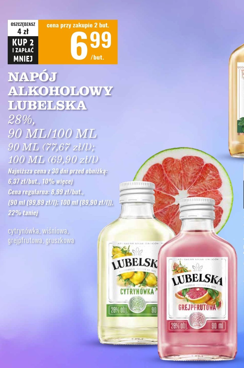 Wódka Lubelska grejpfrutowa promocja w Biedronka