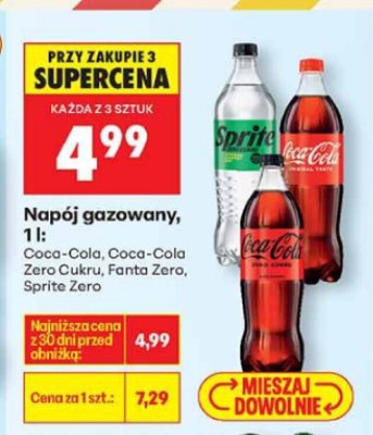 Napój gazowany Sprite Zero 1l  promocja w Biedronka