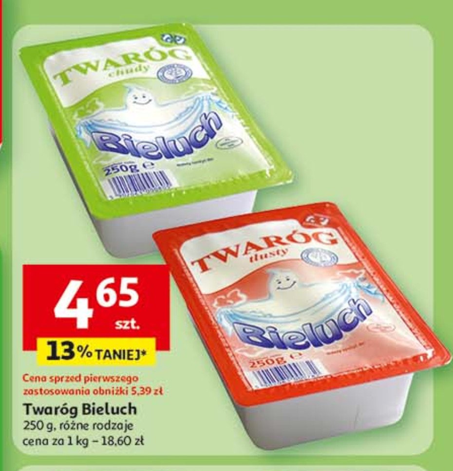 Twaróg tłusty Bieluch promocja w Auchan