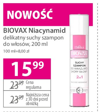 Szampon do w艂os贸w suchy Biovax niacynamid promocja