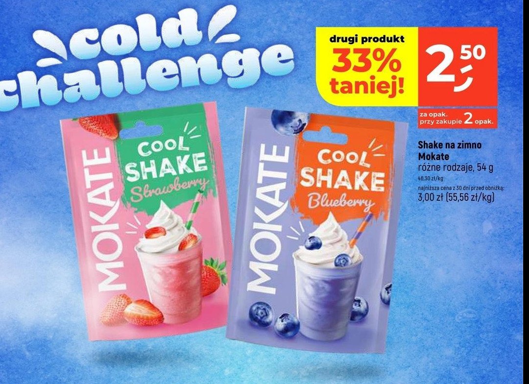 Napój jagodowy Mokate cool shake promocja