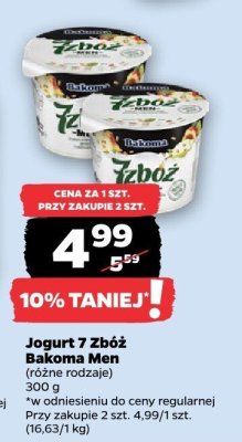 Jogurt 7 zbóż Men różne rodzaje promocja w Netto