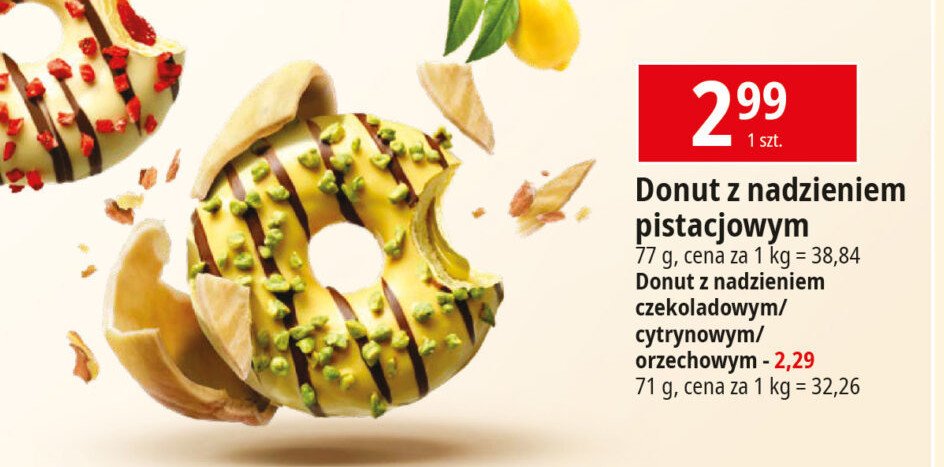 Donut z nadzieniem orzechowym La lorraine promocja w Leclerc