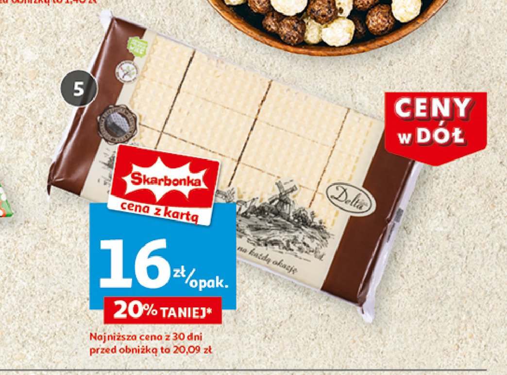 Wafle podkarpackie z masą krówkową Delta bis promocja