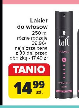 Lakier do włosów cashmere Taft power promocja