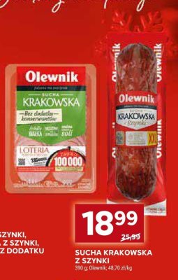Sucha krakowska bez dodatku konserwantów Olewnik promocja w Stokrotka