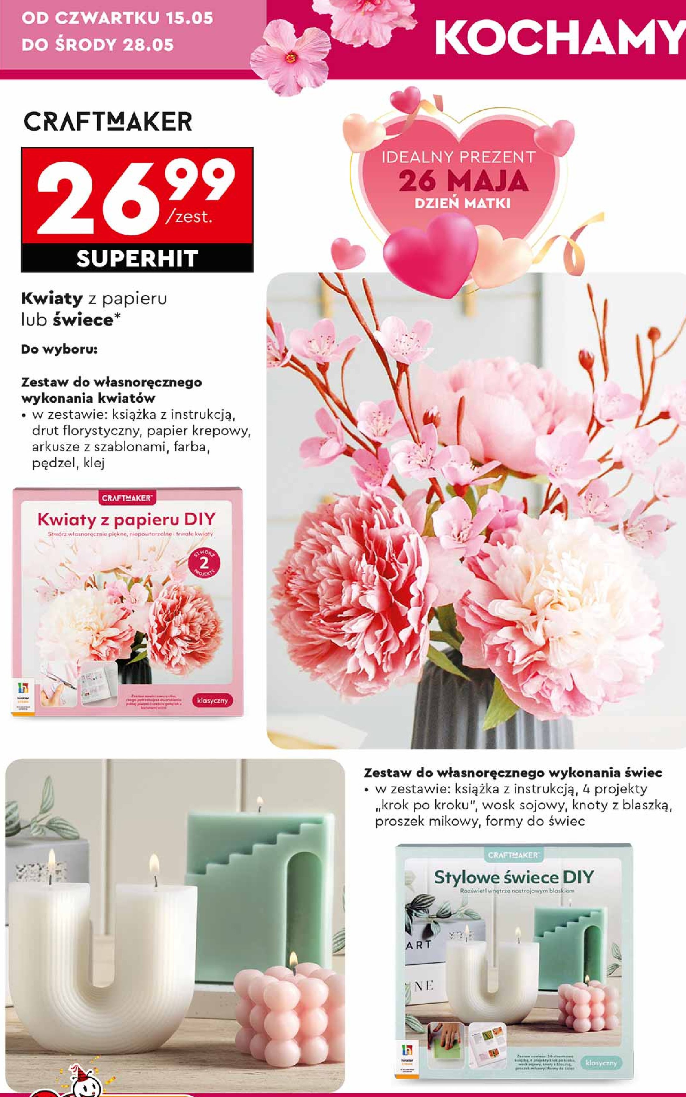 Kwiaty z papieru Craftmaker promocja w Biedronka