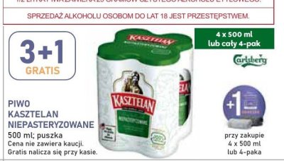 Piwo Kasztelan niepasteryzowane promocja w Stokrotka