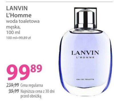 Perfumy LANVIN L'Homme woda toaletowa męska promocja w Hebe