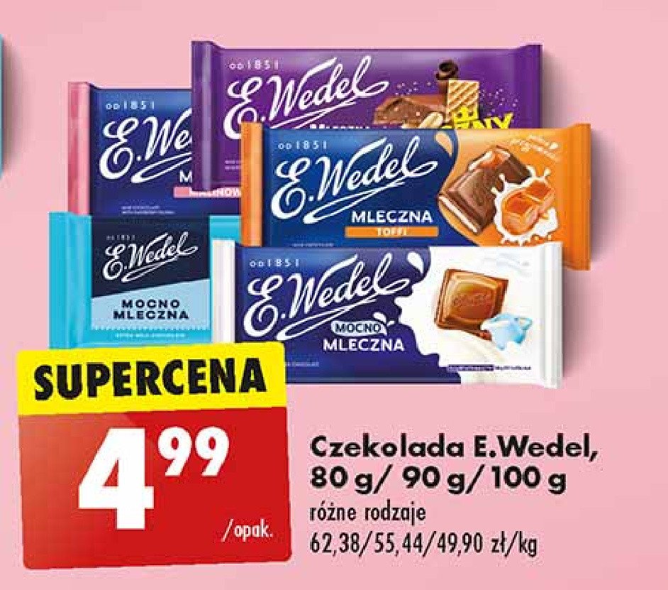 Czekolada mleczna toffi E. wedel promocja