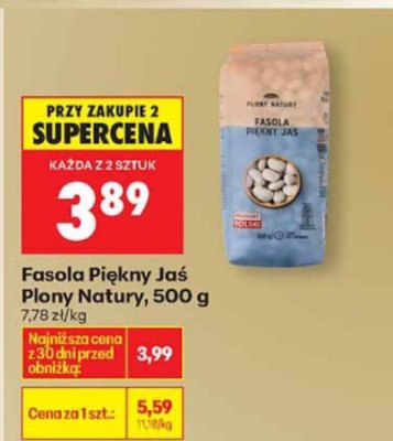 Fasola Piękny Jaś Plony Natury 500g promocja w Biedronka