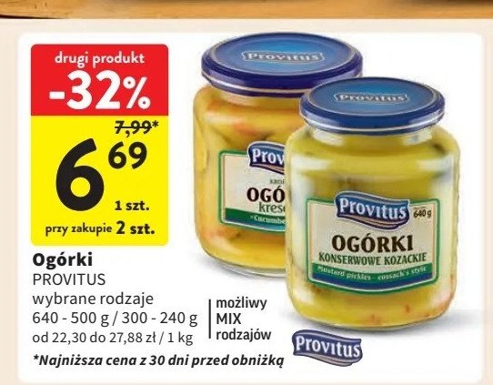 Ogórki kresowe Provitus promocja