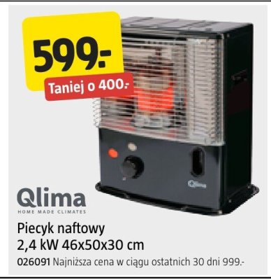 Piecyk naftowy 2,4 kW 460x50x30 cm Qlima promocja w Jula