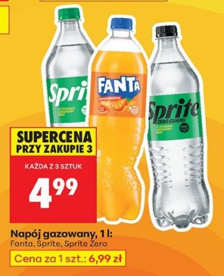 Napój gazowany, 1 l: Sprite Zero promocja w Biedronka