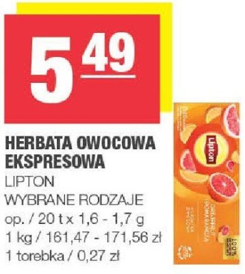 Herbata owocowa ekspresowa Lipton promocja w SPAR