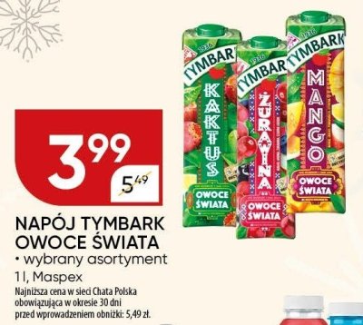 Napój Tymbark owoce świata wybrany asortyment promocja w Chata Polska