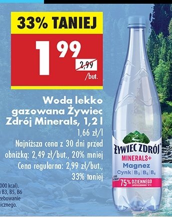 Woda lekko gazowana Żywiec zdrój minerals+ promocja