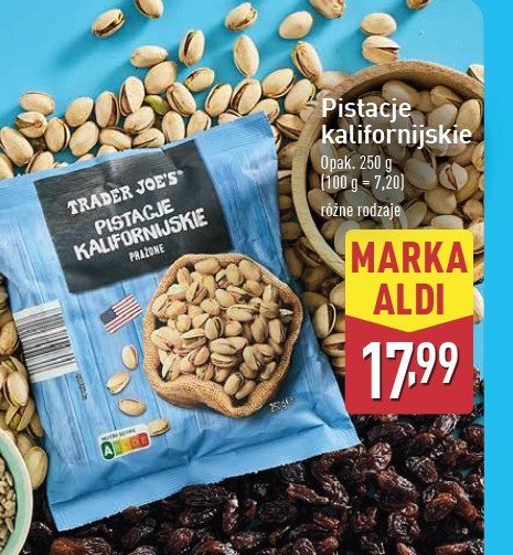 Pistacje kalifornijskie Trader joe's promocja w Aldi