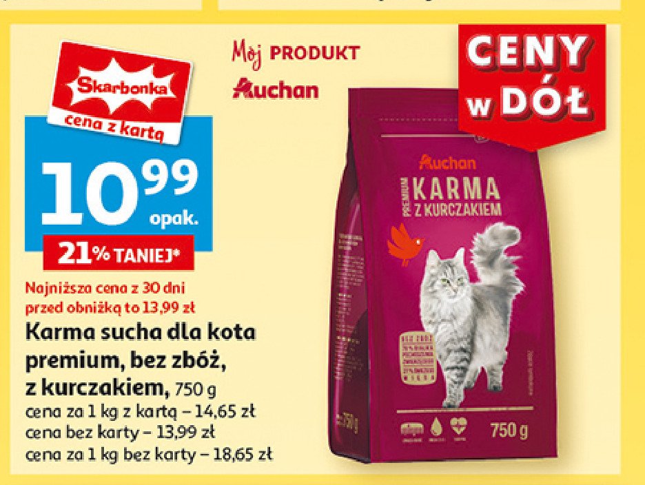 Karma z kurczakiem bez zbóż Auchan promocja