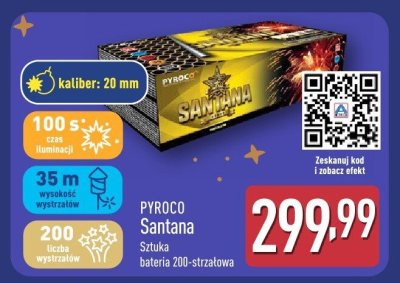 Sztuka bateria 200-strzałowa PYROCO Santana promocja w Aldi