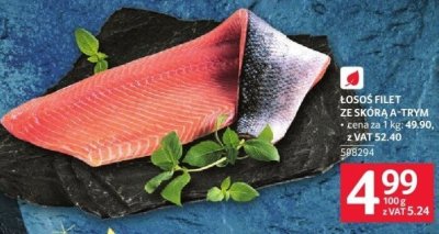 Łosoś filet ze skórą A-trim promocja w Selgros