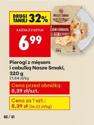 Pierogi z mięsem i cebulką Nasze Smaki, 320 g promocja w Biedronka