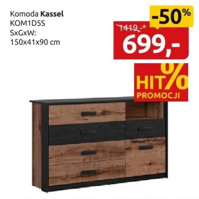 Komoda Kassel KOM1D5S promocja w Black Red White