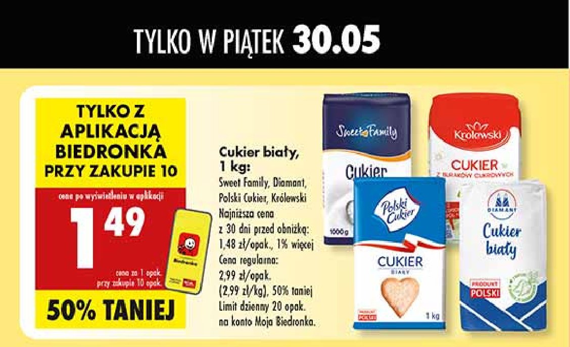 Cukier Polski cukier promocja w Biedronka