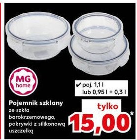 Pojemnik szklany 950 ml + 300 ml Mg home promocja w Kaufland