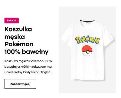Koszulka męska Pokémon 100% bawełny promocja w Pepco