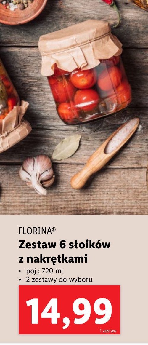 Słoik z nakrętką 720 ml Florina (florentyna) promocja