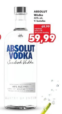 Wódka Absolut 1 l  promocja w Kaufland