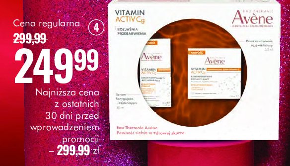 Zestaw w pudełku vitamin activ cg krem intensywnie rozświetlakący 50 ml + serum korygująco-rozjaśniające 30 ml AVENE ZESTAW promocja w Super-Pharm