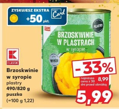 Brzoskwinie w syropie plastry promocja w Kaufland