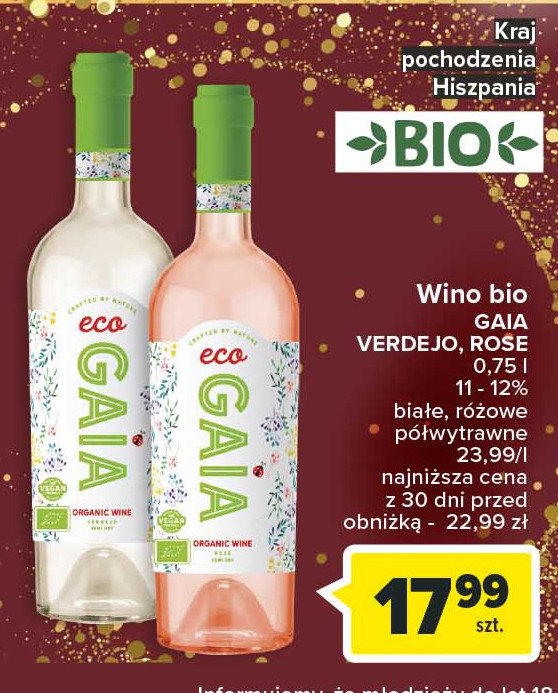 Wino Eco gaia rose promocja