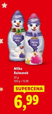 Czekolada Milka Bałwanek promocja w Lidl