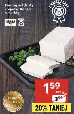 Ser twaróg półtłusty krajanka Kanka promocja w Delikatesy Centrum