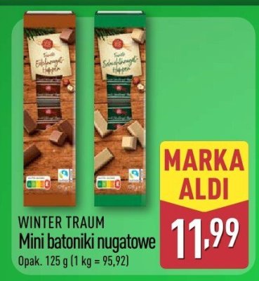 Mini batoniki nugatowe WINTER TRAUM promocja w Aldi