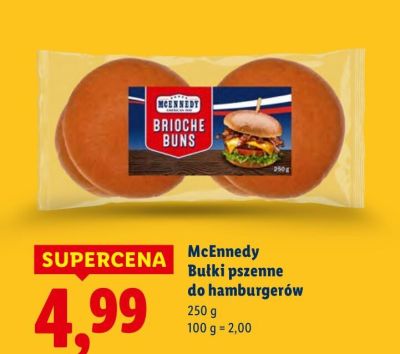 Bułki pszenne do hamburgerów McEnnedy brioche promocja w Lidl