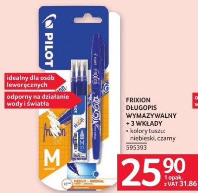 Długopis Pilot Frixion wymaź walny 3+1 wkłady promocja w Selgros