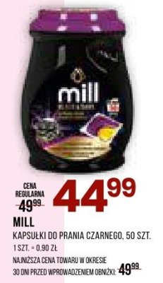 Kapsułki do prania czarnego MILL promocja w Drogerie Natura