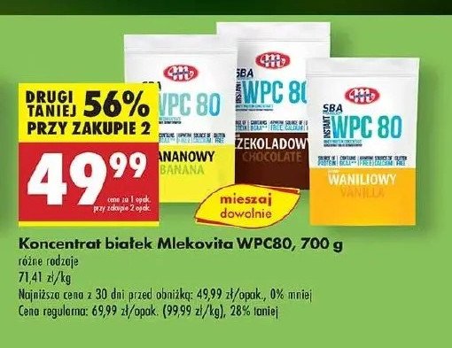 Odżywka białkowa wpc 80 waniliowa Mlekovita sba promocja